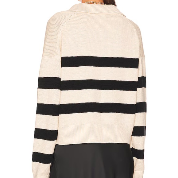 NWT Velvet Striped Cashmere Blend Polo Sweater - Picture 4 of 8